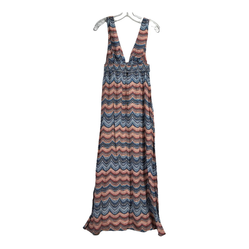 Forever 21 Maxi Dress Multicolor Sleeveless Elastic Waist Travel Beach Sz Small